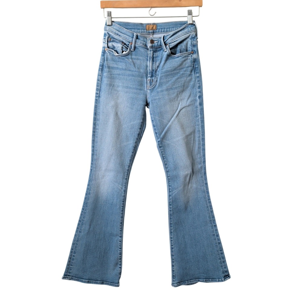 Mother The Weekender Layover Light Blue Flared Jeans Size 25 High Rise